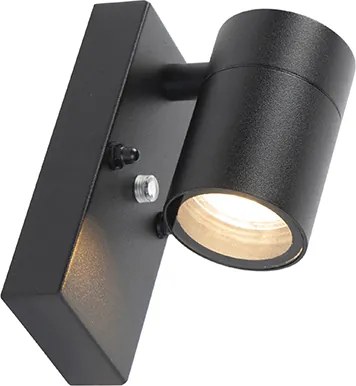 Lampa de perete exterioară modernă neagră IP44 cu senzor crepuscular - Solo