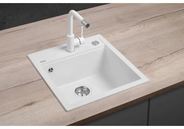 Chiuvetă de bucătărie Concept CUBIS DG00C50WH, 49 x 51 cm, granit, alb