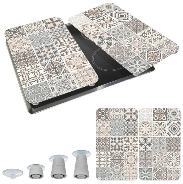 WENKO 53904100 - Capac pentru plită 30x52 cm multicolor/gri/transparent