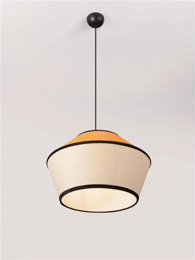 Lustra cu abajur stratifiat catifea Mustard cu hartie naturala VELISS