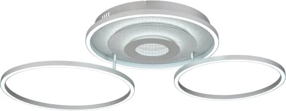Globo 67824-40 - Plafonieră LED reglabilă MILES 40W/230V 57x99,2 cm argintie + telecomandă