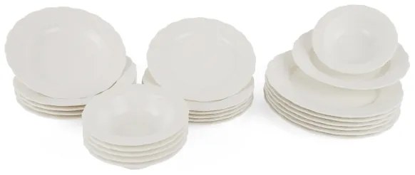 Set de veselă, 24 piese, alb/porțelan