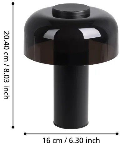Lampă LED dimabilă de exterior Eglo 900983 PONENTE 2,25W/5V 5200mAh IP44 negru