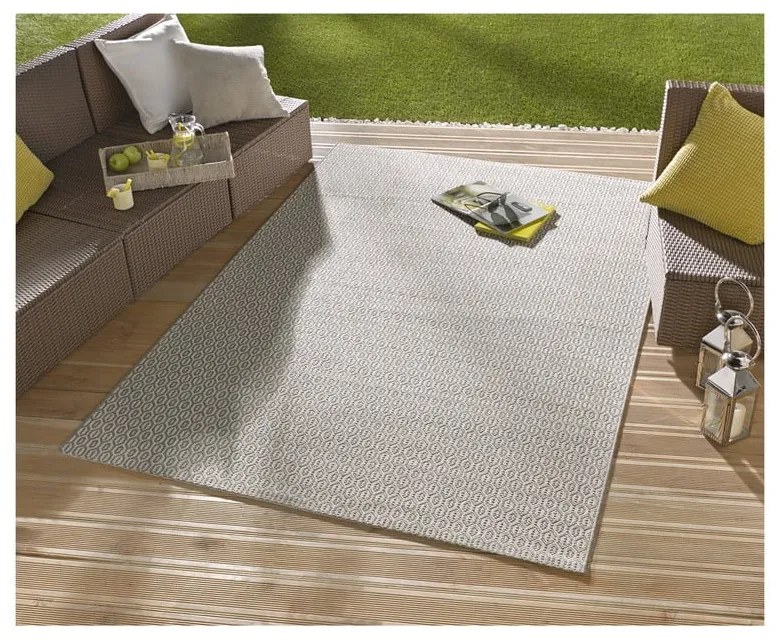 Covor de exterior NORTHRUGS Meadow, 140 x 200 cm, gri