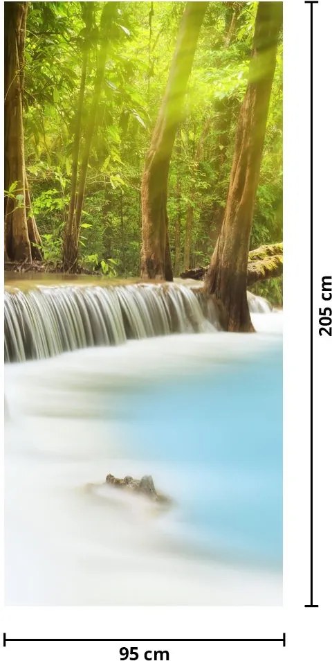 Fototapet pentru ușă - Huai Mae Kamin, cascade în pădure (95x205cm)