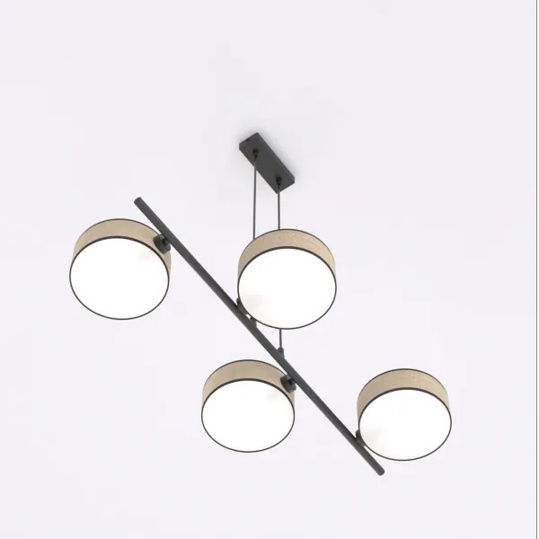 Lustră suspendată cu cablu DRUMZ 4xE14/10W/230V bej