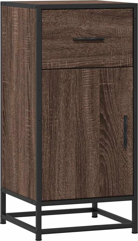 vidaXL Dulap, stejar maro, 35,5x35x76 cm, lemn prelucrat și metal