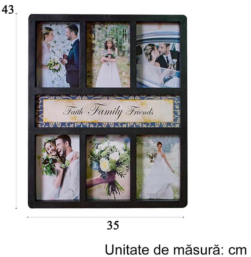 Rama foto, 6 poze, Naimeed D4566N, Negru