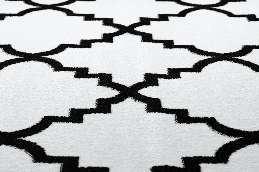 Covor Sketch - F343 cremă și negru marocani Trellis