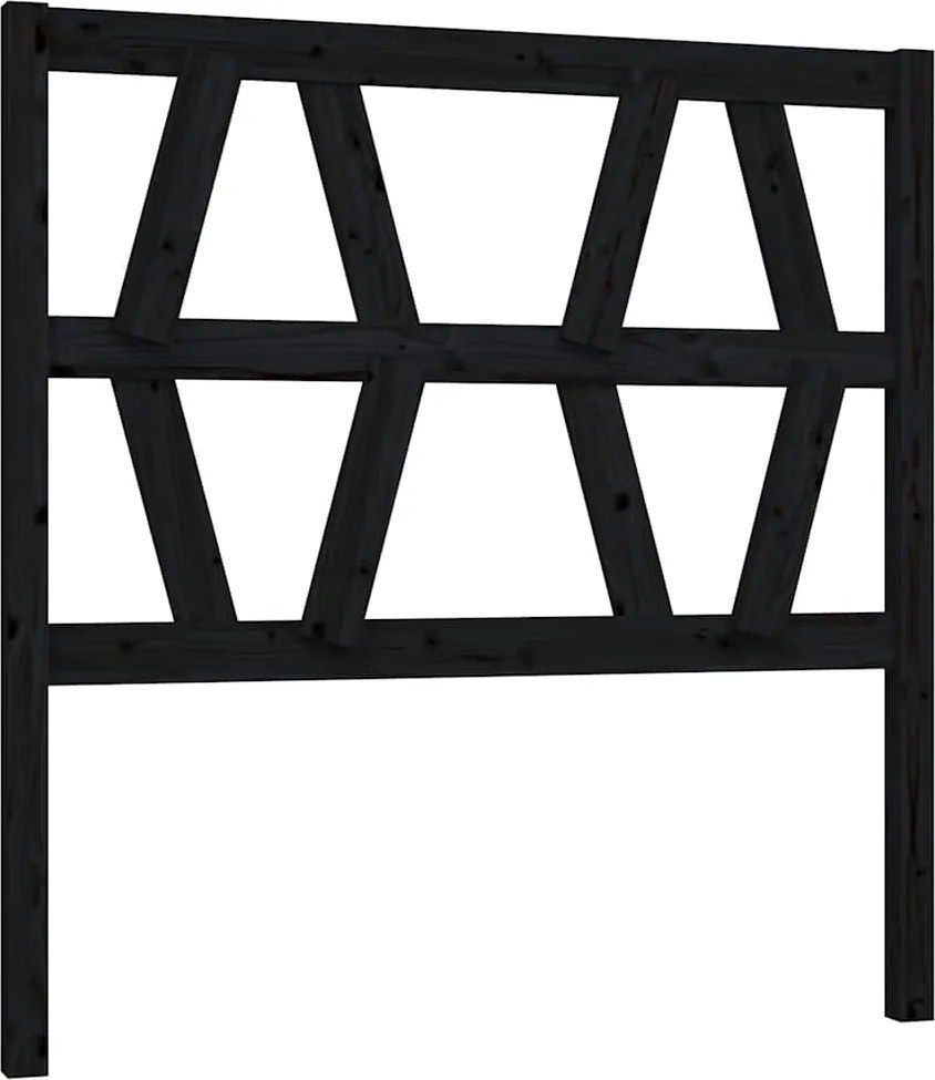 vidaXL Tăblie de pat, negru, 81x4x100 cm, lemn masiv de pin