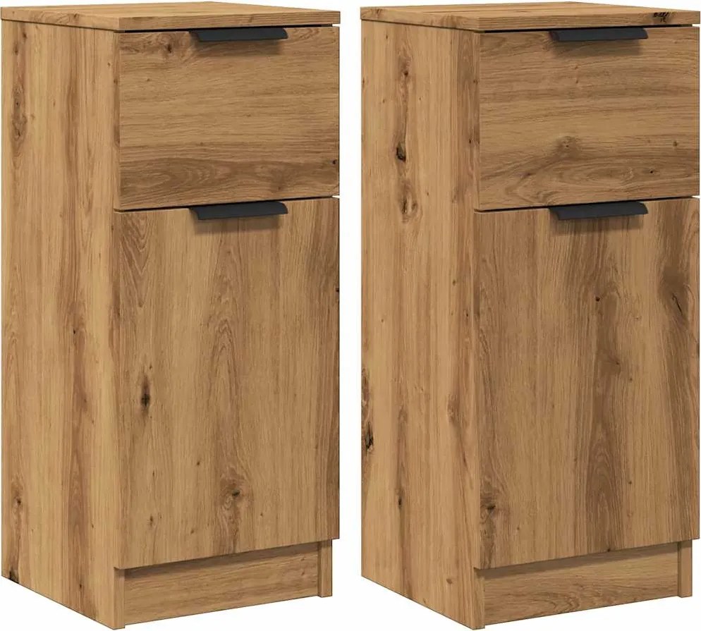 vidaXL Dulapuri, 2 buc., stejar artizanal, 30x30x70 cm, lemn compozit