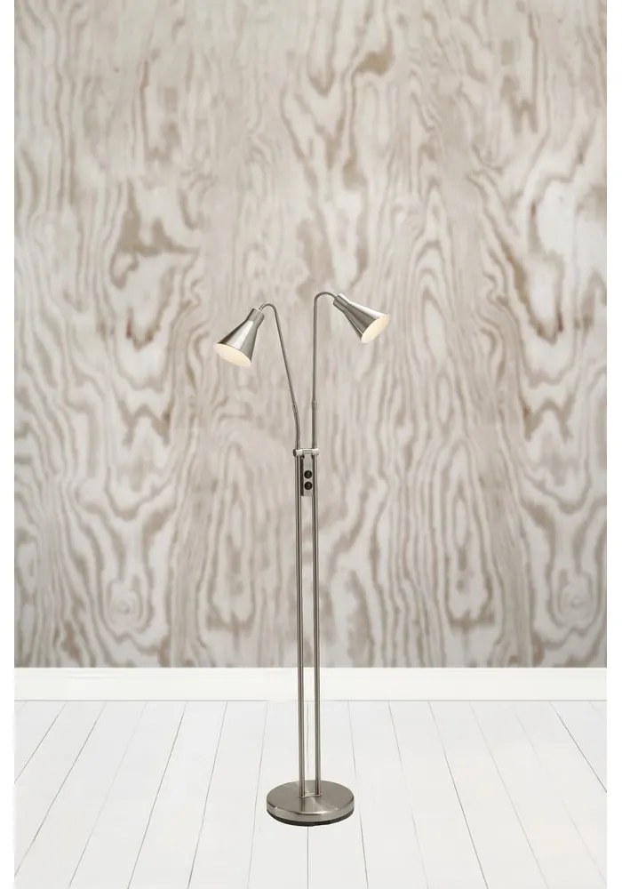 Lampadar argintiu cu abajur din metal (înălțime 150 cm) Odense – Markslöjd