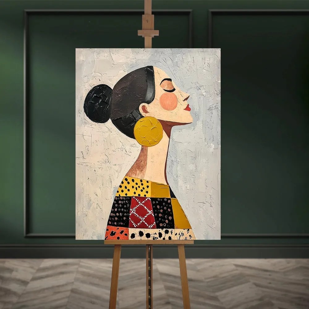 Tablou cu detalii pictate manual 70x100 cm Mae – Styler