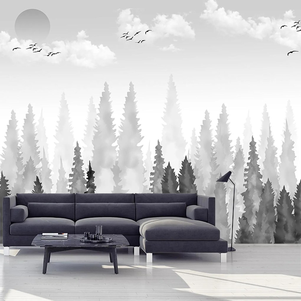 Fototapet - Pădure acuarelă (147x102 cm)