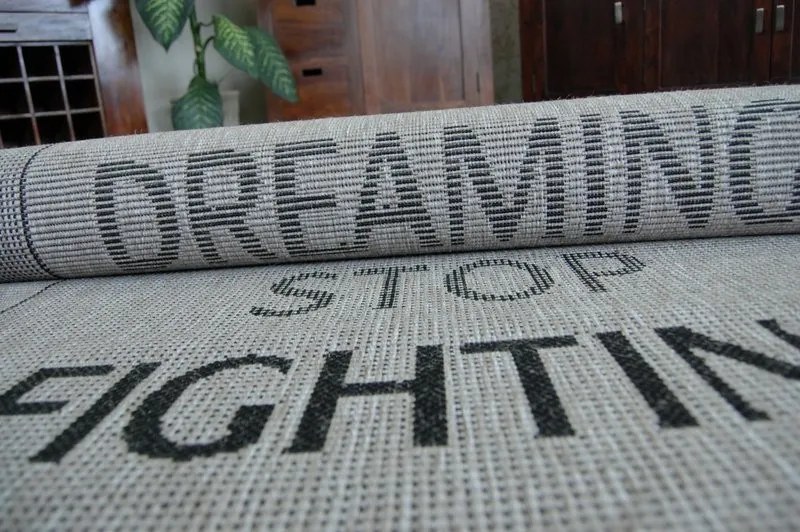 Covor sisal Floorlux 20275 Yolo argintiu si negru