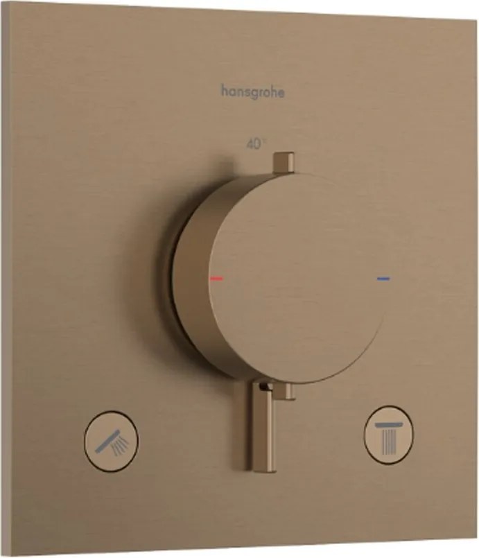 Baterie cada-dus termostatata Hansgrohe Ecostat Comfort E finisaj bronz periat fara corp ingropat