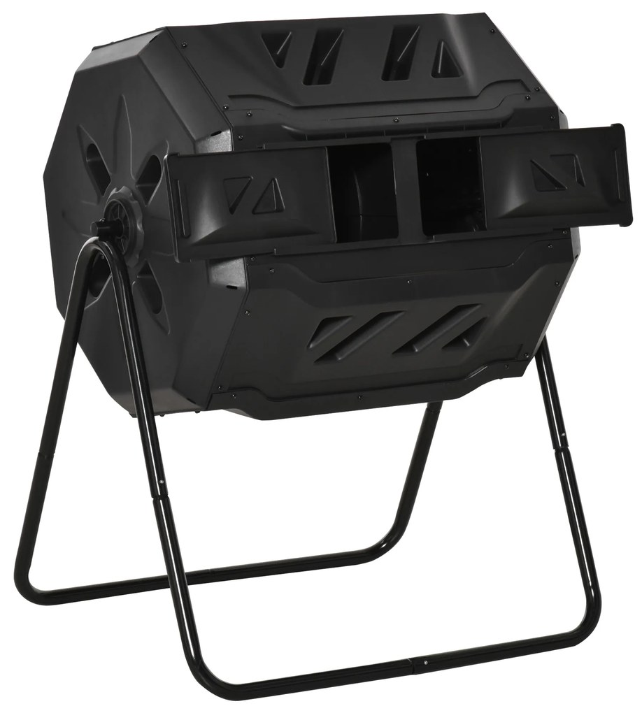 Outsunny Compostor Casnic de Gradina si de Balcon Rotativ 71x64x92cm