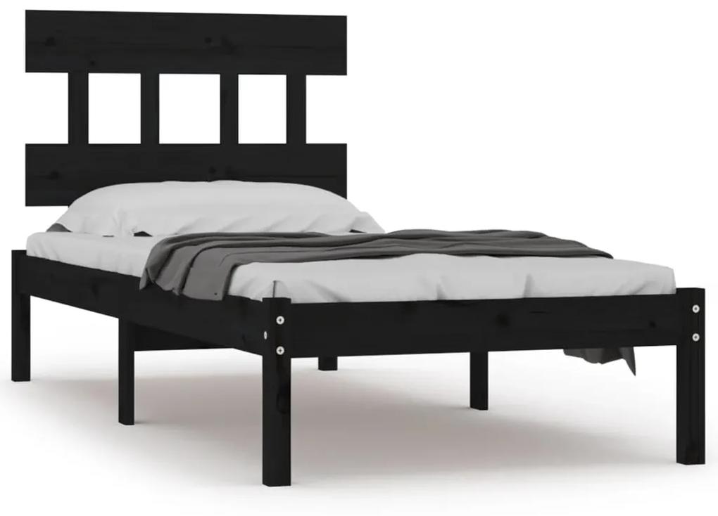 3104732 vidaXL Cadru de pat, negru, 100x200 cm, lemn masiv
