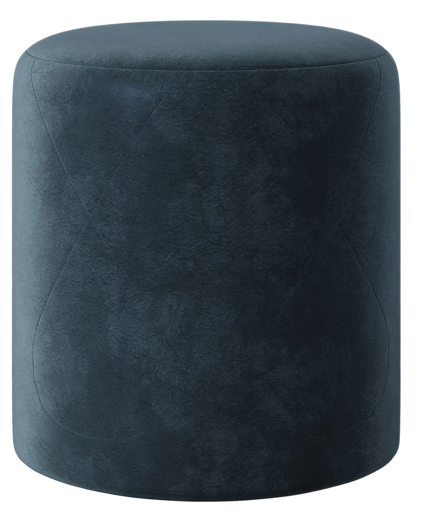 Taburet Tapitat Mali, Albastru, Stofa, L 41 x l 41 x H 45 cm