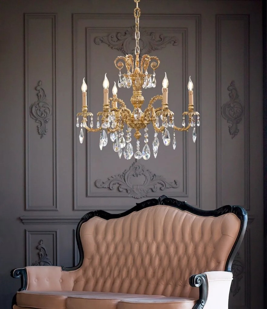 Candelabru 6 brate LUX cu cristale Scholer, Astor