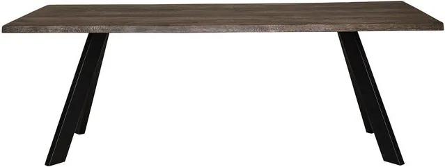 Masa dining maro din lemn stejar si fier 99x200 cm Raw Bloomingville