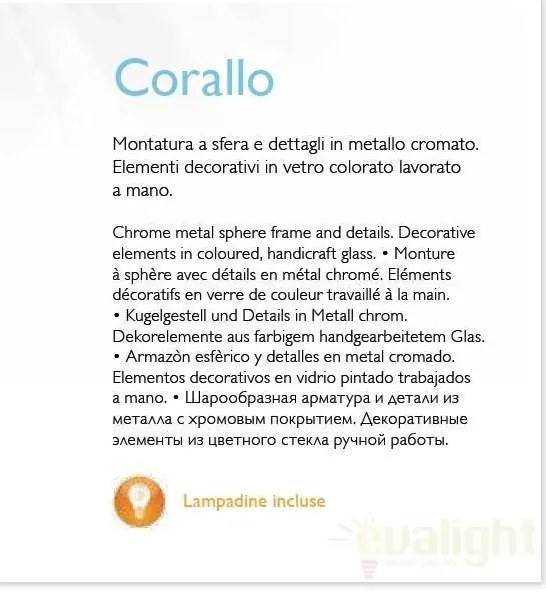 Aplica de perete diametru 50cm CORALLO AP3 bianco 081960