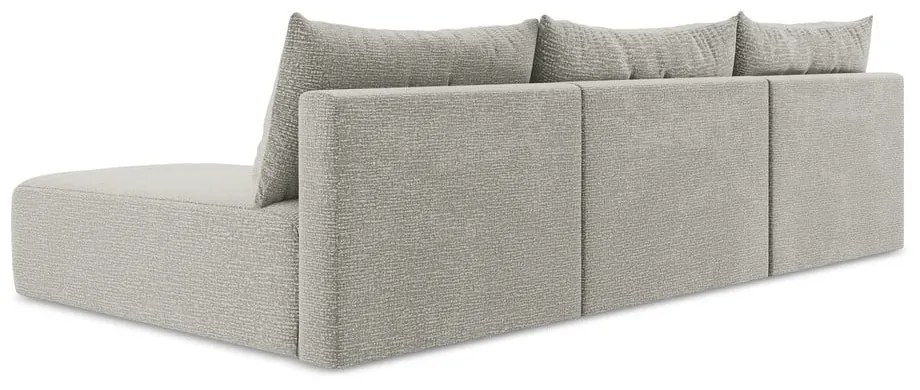 Colțar gri deschis extensibil/cu spațiu de depozitare Kalena – Makamii