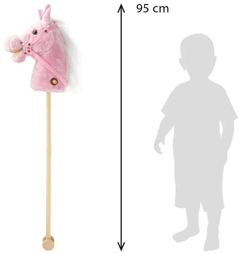 Baby Mix Hobby Horse cu sunet și roți Rosie roz,95 x 23 x 23 cm