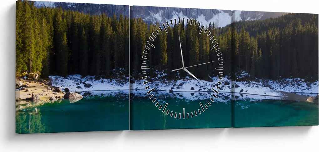 Tablou - Lacul Karersee (cu ceas) (90x30 cm)