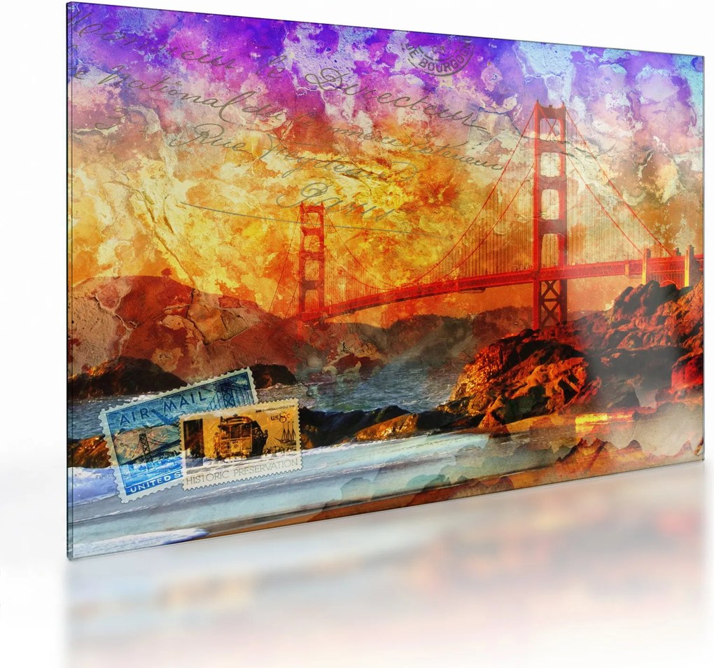 Tablou pe sticlă - Golden Gate, SanFrancisco, California (70x50 cm)