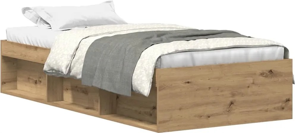 vidaXL Cadru de pat fără saltea Stejar Artisan 90x200cm Lemn prelucrat
