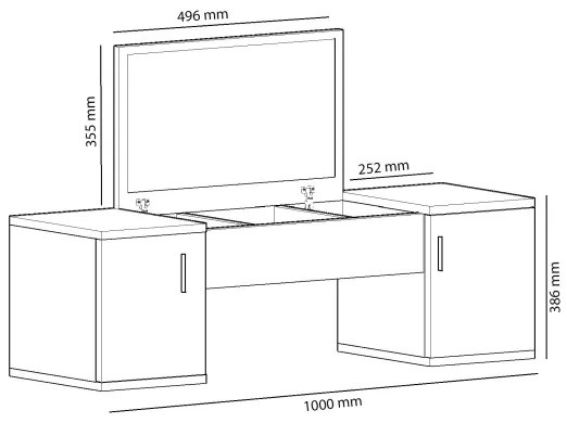 Masă de toaletă MERCAN 39x100 cm albă