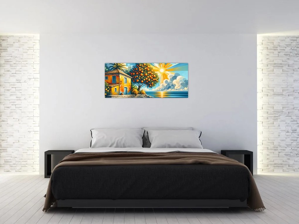 Tablou - Casă cu portocale I. (120x50 cm)