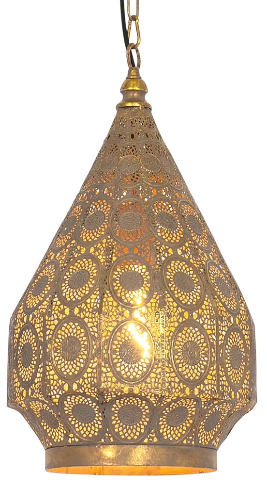 Lampă suspendată orientală aurie 26 cm - Mowgli