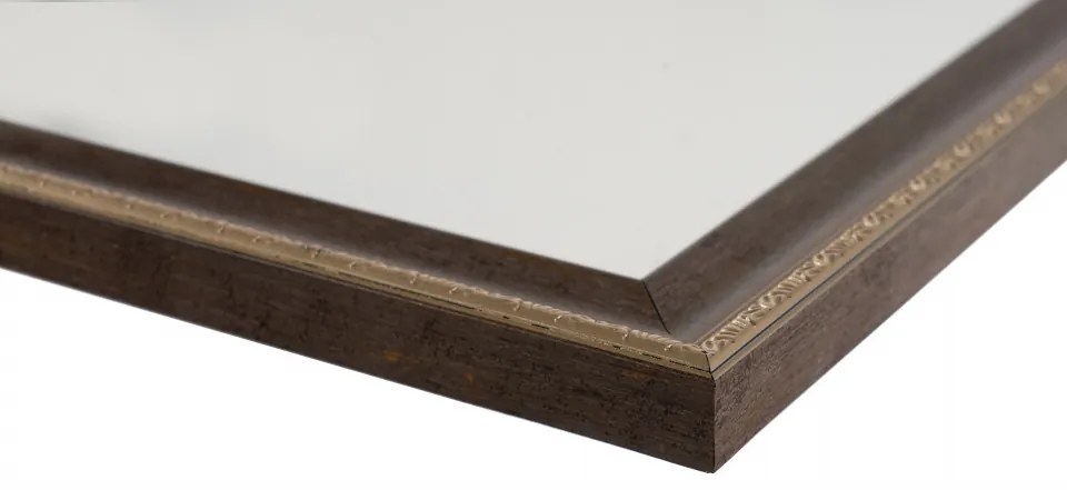 Oglinda dreptunghiulara cu rama din polistiren maro închis/aurie Gilbert, 69,5cm (L) x 49,5cm (L) x 1,6cm (H)