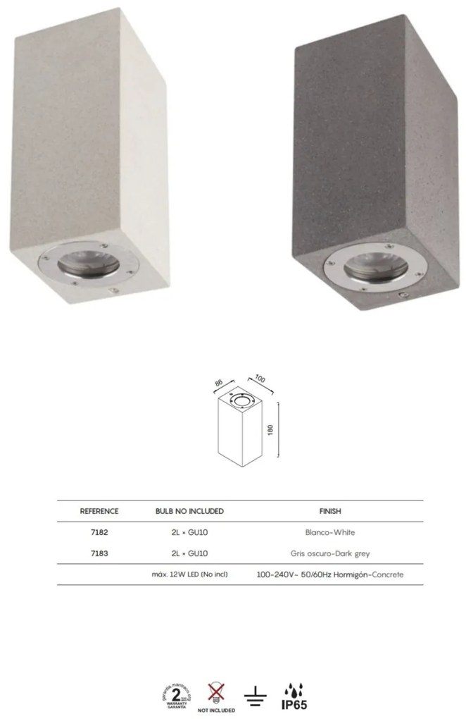 Aplica de perete iluminat exterior ambiental IP65 LEVI gri inchis