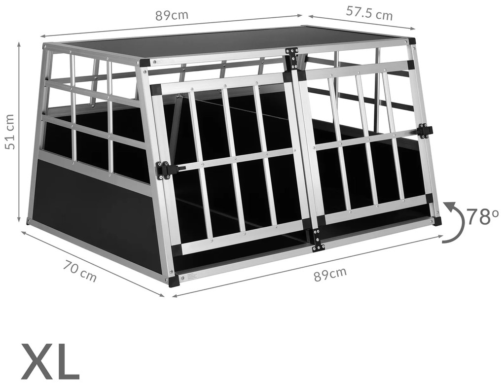 Deuba Alu - lada pentru caini XL - 89 x 70 x 51 cm