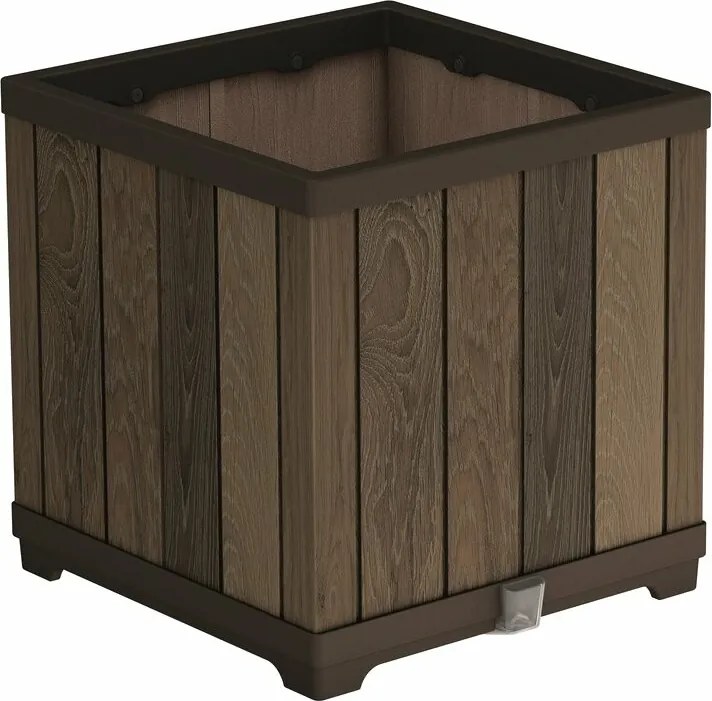 Ghiveci Keter Deco Square 45,5 x 45,5 x 45,5 cm, maro