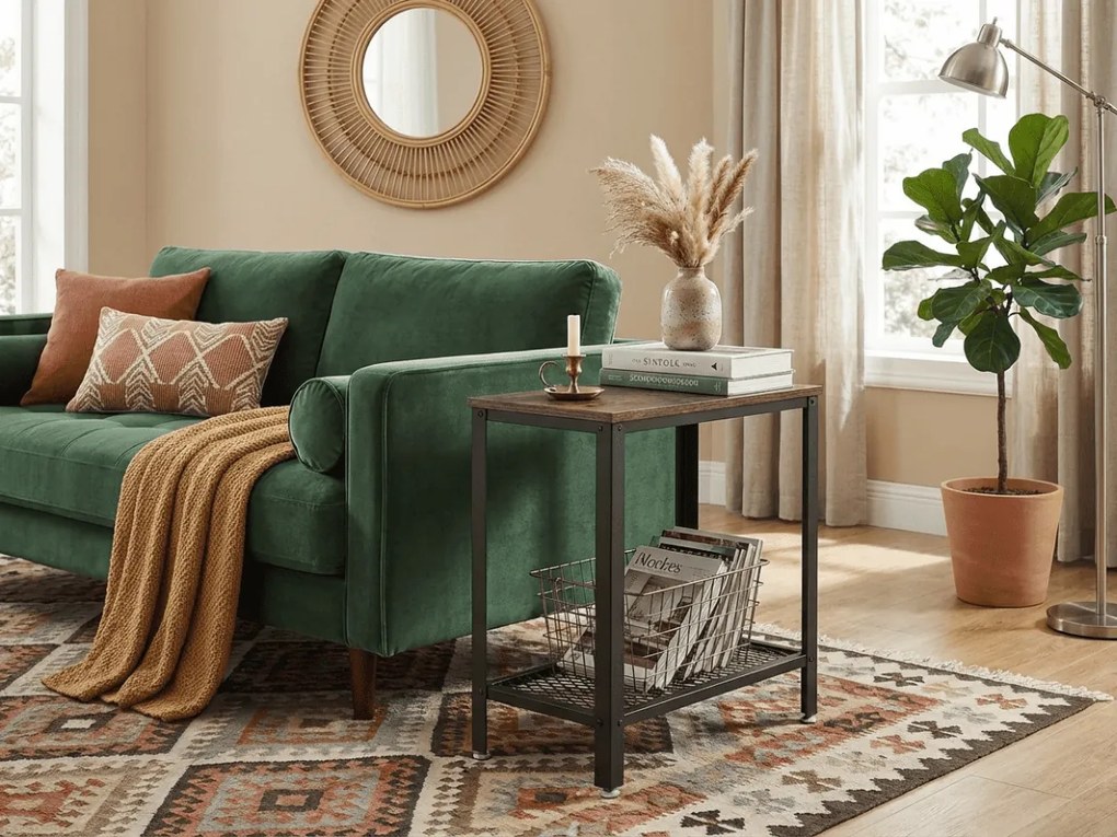 Masuta de cafea cu raft TAYLOR 60x30 cm, rustic maro