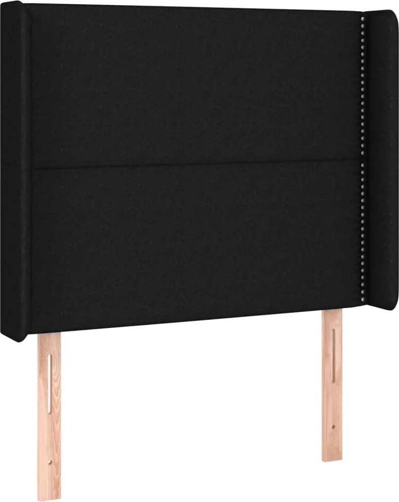vidaXL Tăblie de pat cu aripioare, negru, 103x16x118/128 cm, textil
