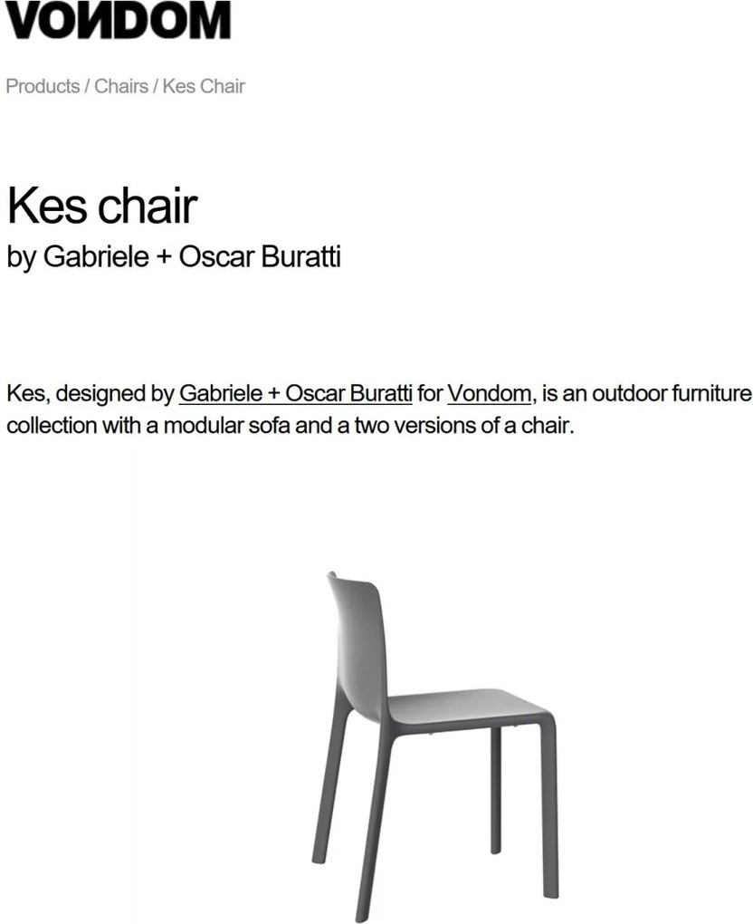 Set de 4 Scaune moderne de exterior / interior design premium KES CHAIR 64018 Vondom