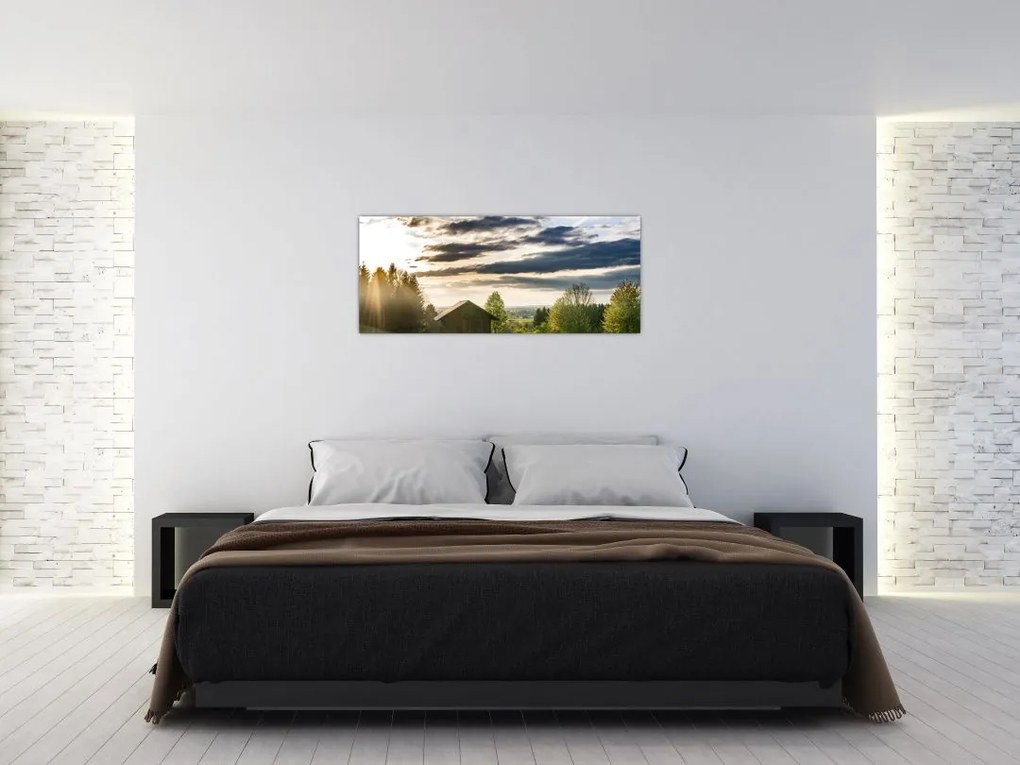 Tablou cabana în pădure (120x50 cm)