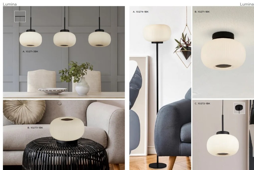 Lampadar / Lampa de podea moderna LUMINA EU10274-1BK SRT