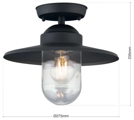Orion AL 11-1317 - Plafonieră aplicată de exterior EDWARD 1xE27/60W/230V IP44 antracit