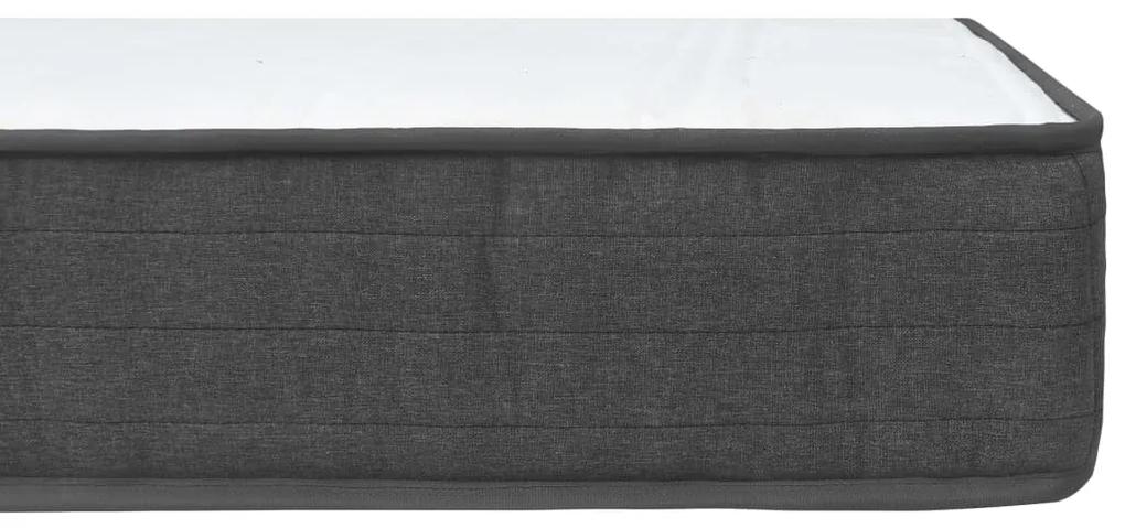 Pat continental, gri inchis, 180x200 cm, material textil 5 cm, Tablie capitonata + baza de pat de 24
