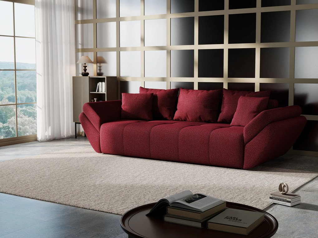 Canapea extensibilă dumonde cu ladă de depozitare si sezut confortabil din spuma high-density, Berlin Enjoy Winery 250x100 cm