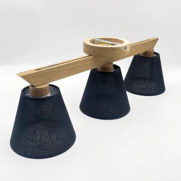 Lustră aplicată Brilagi ANTHONY 3xE14/40W/230V stejar/negru