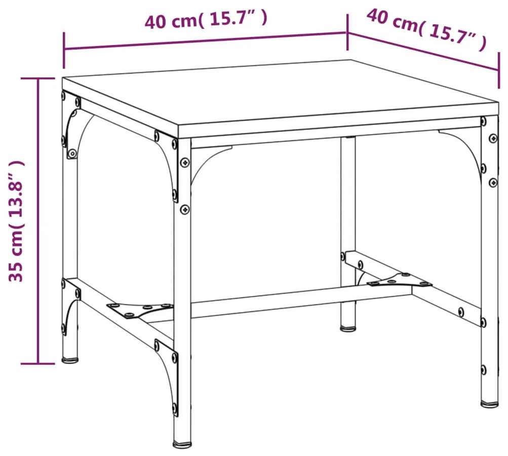 Mese laterale, 2 buc. stejar maro 40x40x35 cm lemn prelucrat 2, Stejar brun, 40 x 40 x 35 cm