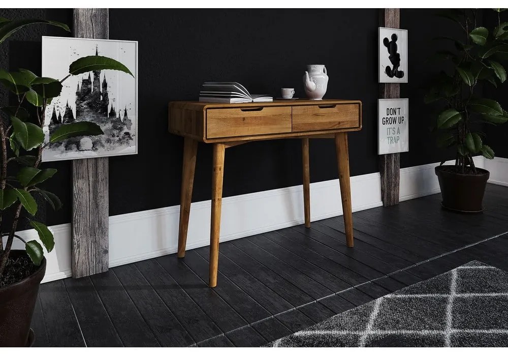 Măsuță de toaletă din stejar 90x40 cm Greg - The Beds