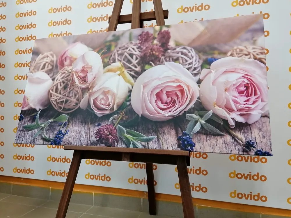 Tablou compoziție florală festivă de trandafiri